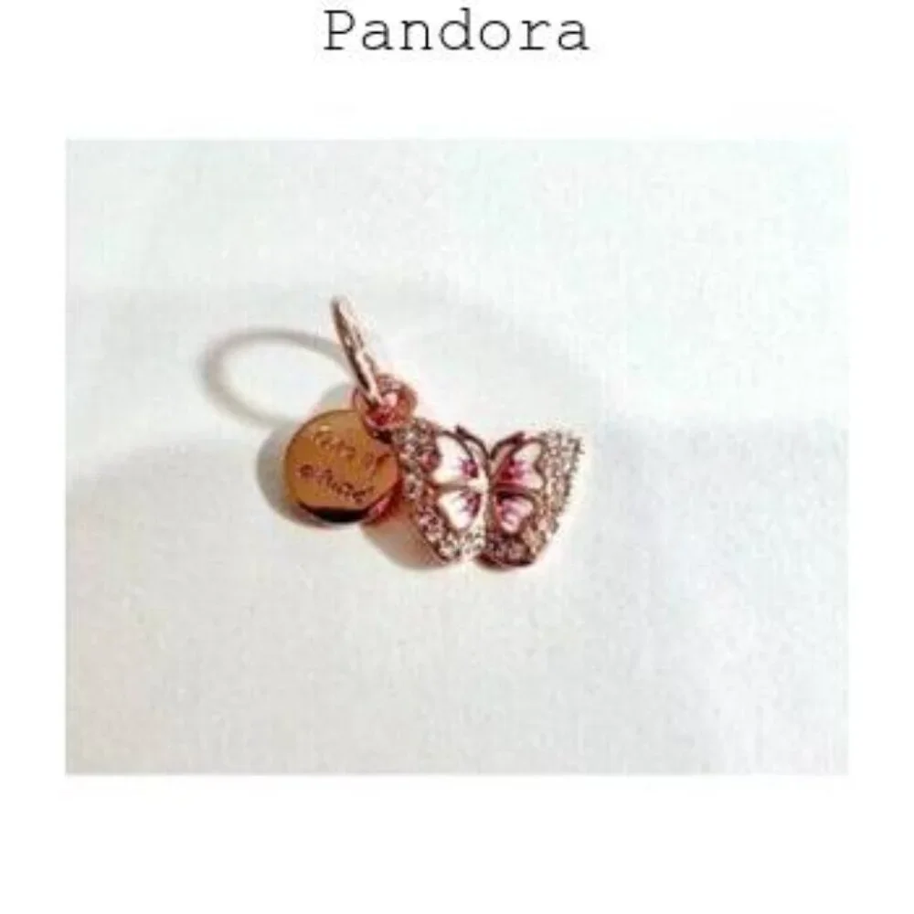 Pandora Rose Gold and Pink Butterfly Bracelet Charm